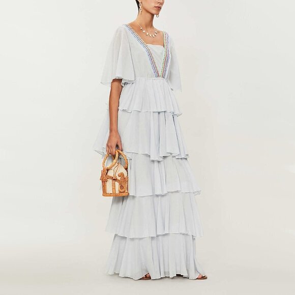 NWT Pitusa peach Talullah ruffle maxi dress - Picture 3 of 9